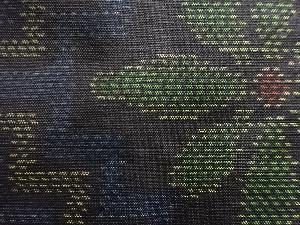 アンティーク　襷に花模様織り出し本場泥大島紬着物
